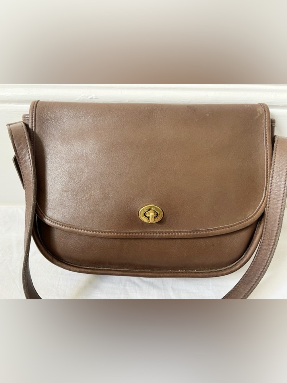Vintage Coach 9790 Brown Leather Made in USA Crossbody Bag - Picture 4 of 7